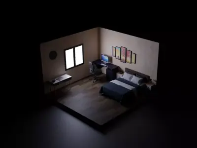 Isometric Room 3D model get