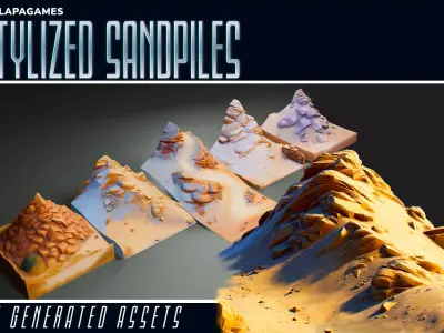 Stylized Sandpiles 3D model