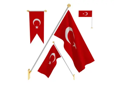 Flags of Turkey 3D model