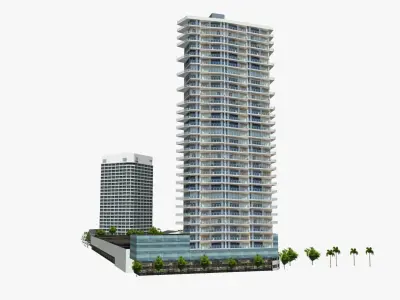 Air On Broadbeach and Sofitel Gold Coast Low-poly 3D model