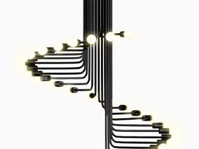 Elanis Spiral Chandelier 3D model