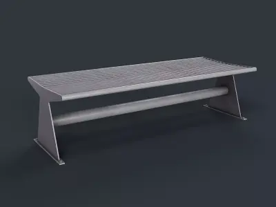 Metal Modern Bench 35 PBR Game Ready Low-poly 3D model