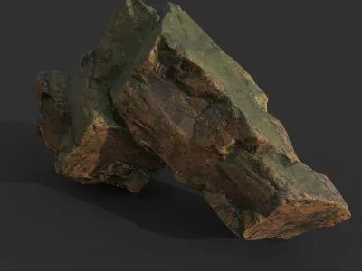 Low poly Brown Rock 190829 Low-poly 3D model