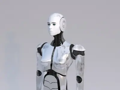female character robot 3D model