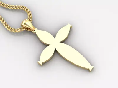 Light Gold 18K Cross Pendant 1CP085 3D print model