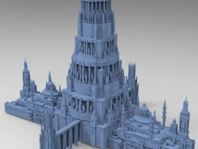 Fantasy Art Deco Grand Towers 2 3 3D model