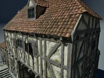Medieval House 01 Game Ready Low-poly 3D model
