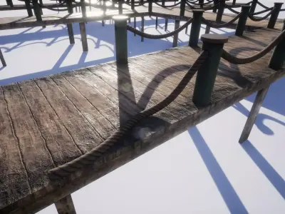 wooden pier - Game Ready - AR VR Low-poly 3D model