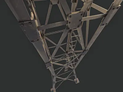 Watchtower guard tower Low-poly 3D model