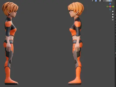 Scifi Girl Olivia - Blender - High Poly 3D model