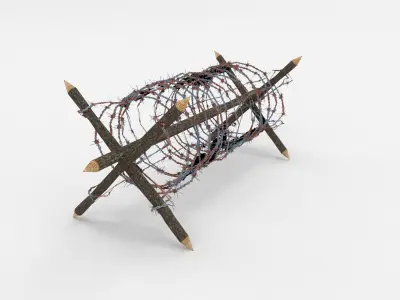 Lowpoly Barb Wire Obstacle Low-poly 3D model purchase