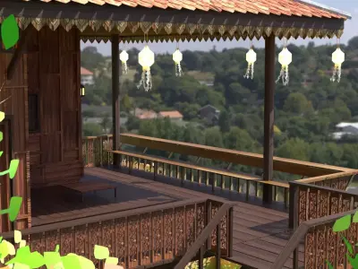 3D Thai style house 3D model