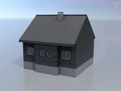 Modern single-family house version 3 R Low-poly 3D model