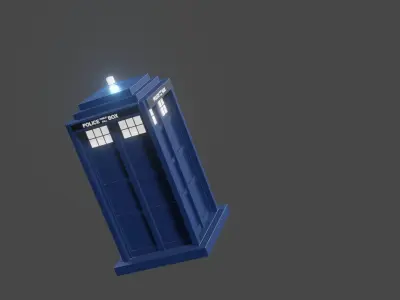 Fictional Time Machine TARDIS Free 3D model