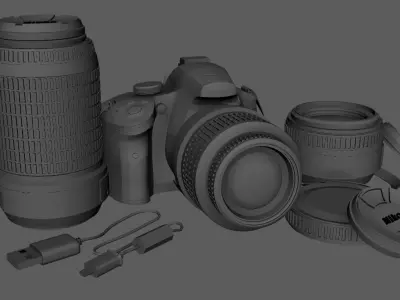 DSLR camera 3D model