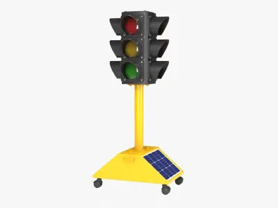 Traffic Sign Solar Cell 3D model