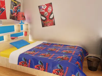 Kids Bedroom and Gamer Room Low-poly 3D model