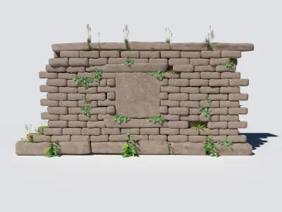Overgrown Wall 3D model