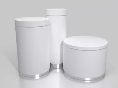 Round Pedestal Display Stand Pack  Exhibition Podium 3D Models 3D model