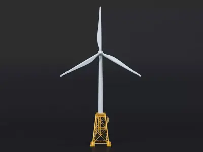 Jacket Wind Turbine 3D model