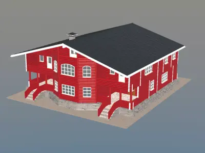 Log Cabin Painted 3D model