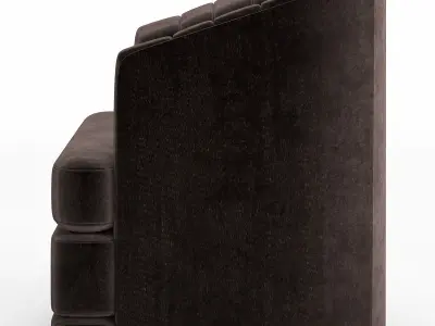 Daphne Chocolate Channel Tufted Swivel Chair Low-poly 3D model