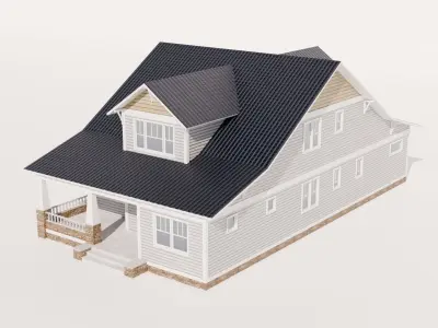 Craftsman Style House Low-poly 3D model