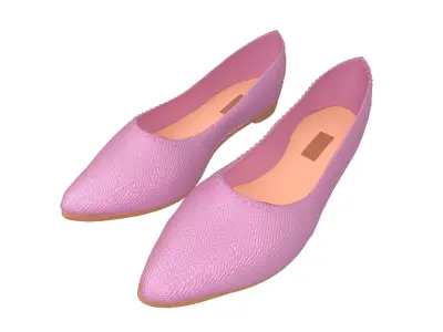 Flat Shoes v2 005 Low-poly 3D model