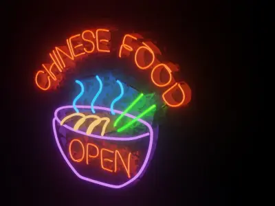 Neon 3D Model 4 - CHINESE FOOD 3D model