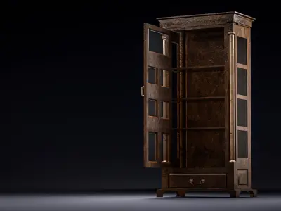 wooden Cabinet furniture Low-poly 3D model