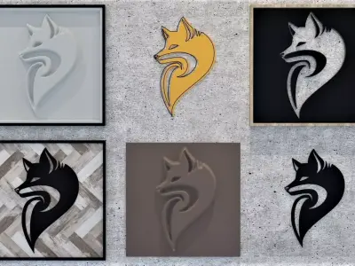 Wall Design Fox Vector 3D model