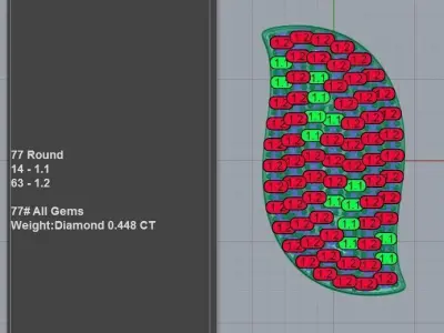 Leaf-shaped Diamond Stud Earrings 3D print model