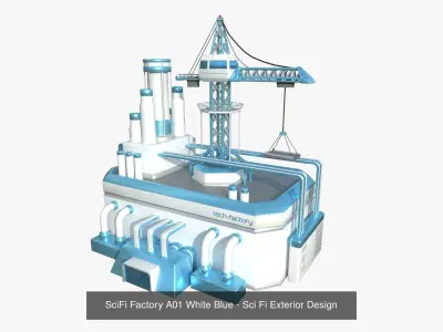 10 SciFi Factory A Collection - Sci Fi Exterior Design 3D Model Pack