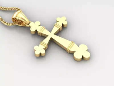 Light Gold 18K Cross Pendant 2CP071 3D print model