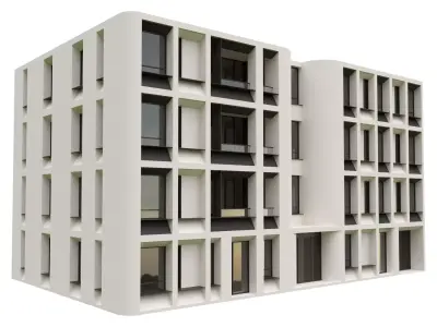 building 2 apartment Low-poly 3D model