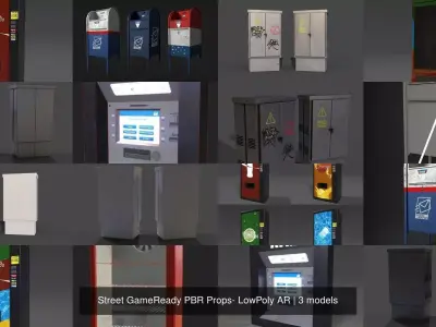 Street GameReady PBR Props- LowPoly AR 3D Model Pack