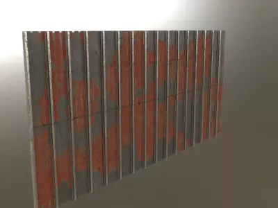 Rusted Metal Wall  Low-poly 3D model