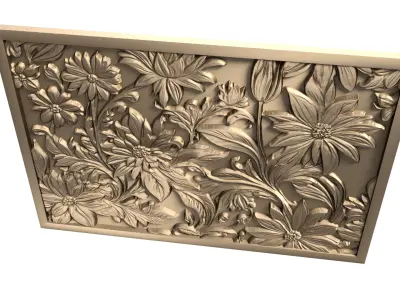 Modern Wall Panel Relief for CNC and 3D Printing 08 3D model