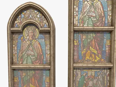 Church Window Low-poly 3D model