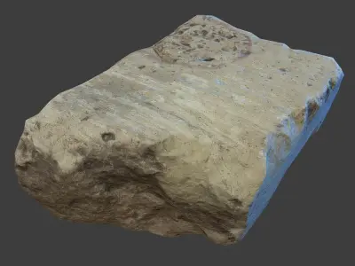 Limestone Broken Brick Low-poly 3D model