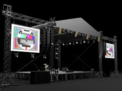 Concert Stage Set Full Detail 3D model