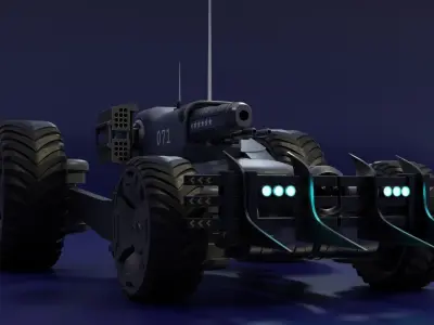 Sci Fi tank Hipoly model 3D model