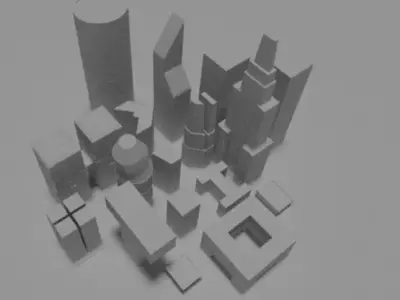 Low-poly buildings building Low-poly 3D model