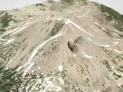 Mountain landscape Lassen Peak North America 3D model