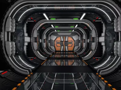 Sci Fi Corridor 3D model 102