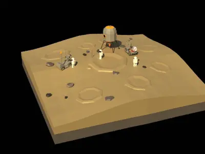 Land H3 Low-poly 3D model