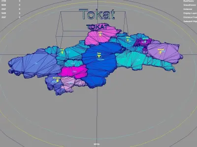 Tokat  Black Sea Region  Turkey map region geography political 3D model