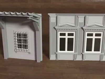 Building Facade Collection 5 - 35 pieces 3D model