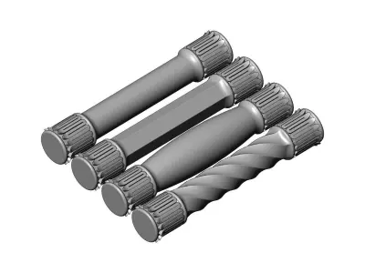 Rounded leaf scroll moroccan arabic  miniature pillar columns 3D print model