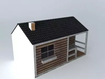 Small wooden house Free 3D model